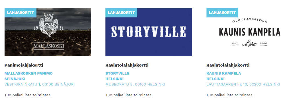 lahjakortteja